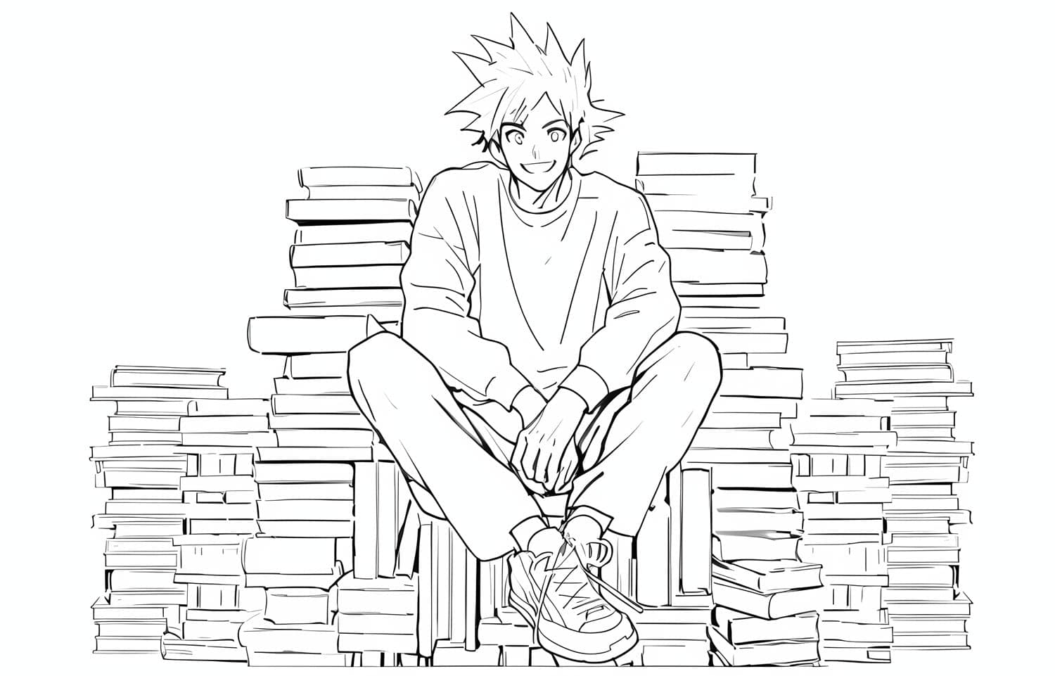 Tatan with books